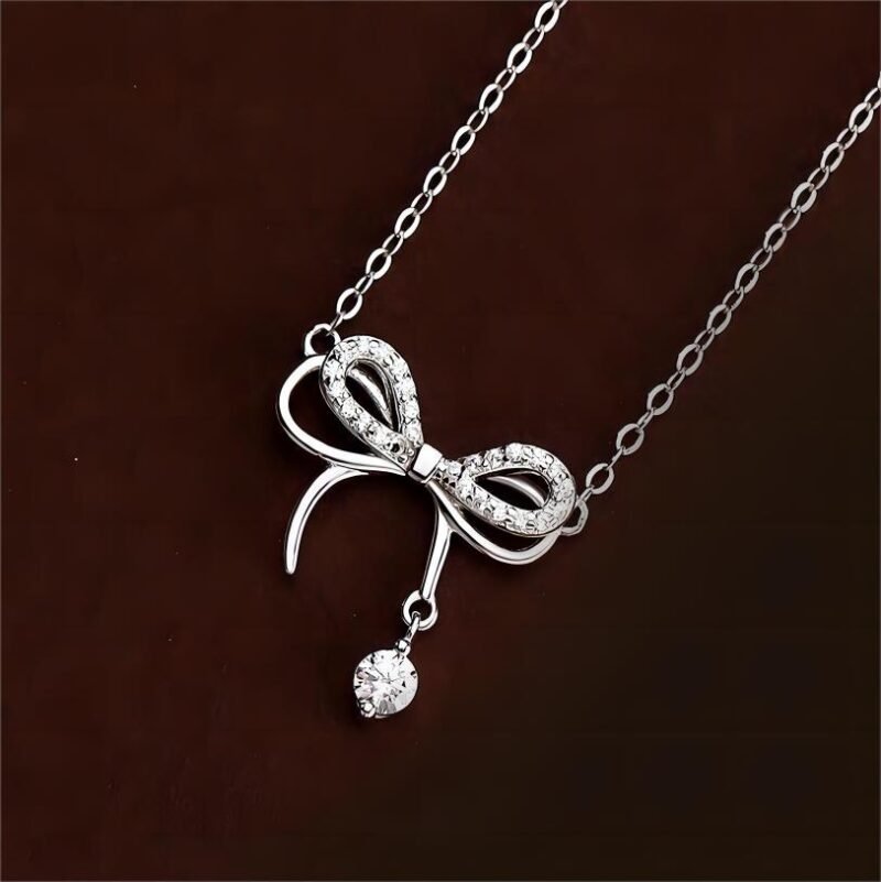 Sterling Silver Bow Pendant Necklace