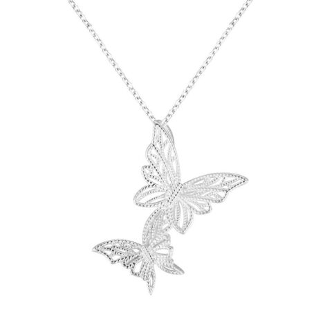 Pure Silver Butterfly Pendant Clavicle Chain