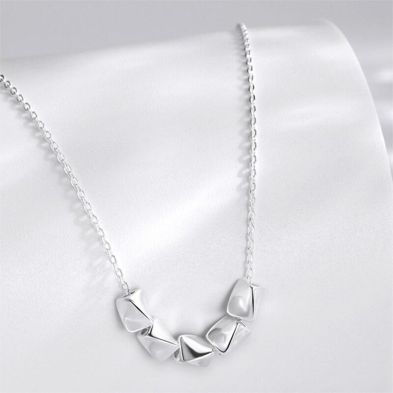 S999 Sterling Silver Irregular Broken Silver Pendant Necklace