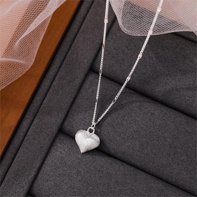 S925 Sterling Silver Heart-Shaped Pendant Necklace