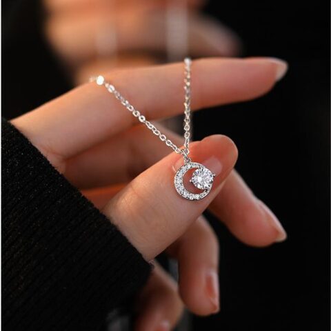 Sterling Silver Moissanite Necklace