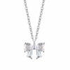 S999 Sterling Silver Bow Pendant Necklace