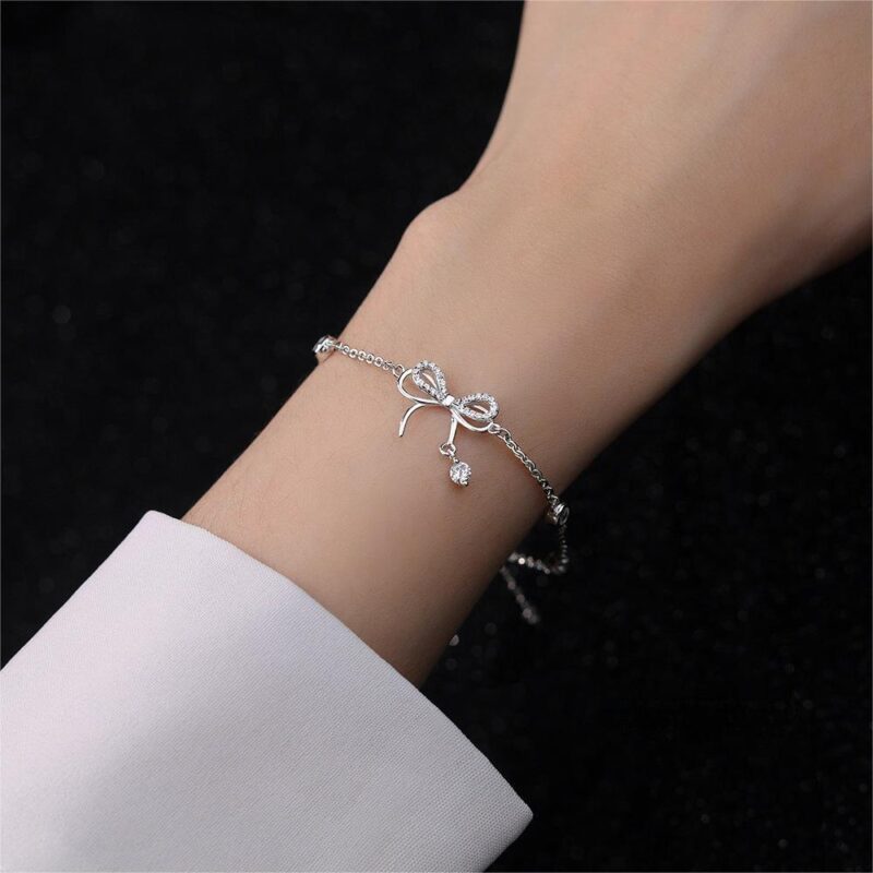 S999 Sterling Silver Bow Bracelet