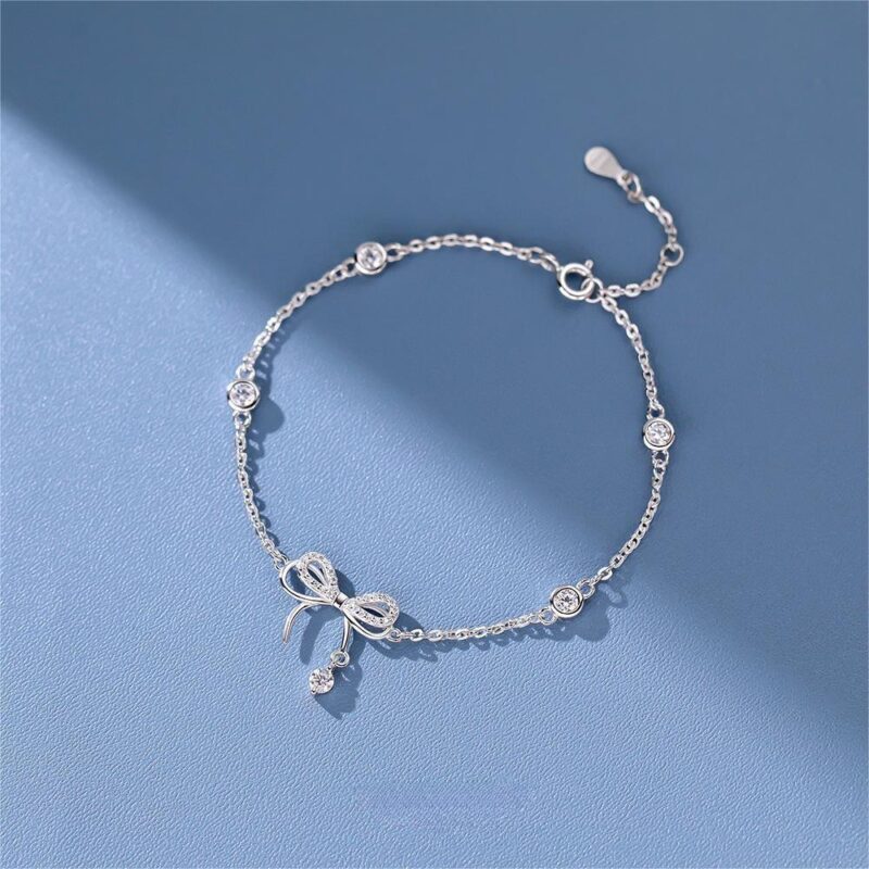 S999 Sterling Silver Bow Bracelet