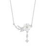 S925 Sterling Silver White Fritillaria Peach Blossom Necklace