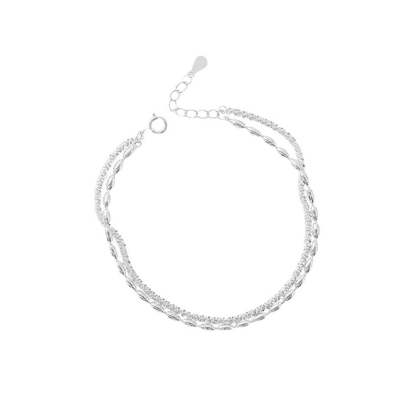 S925 Sterling Silver Double-Layered Bead Bracelet