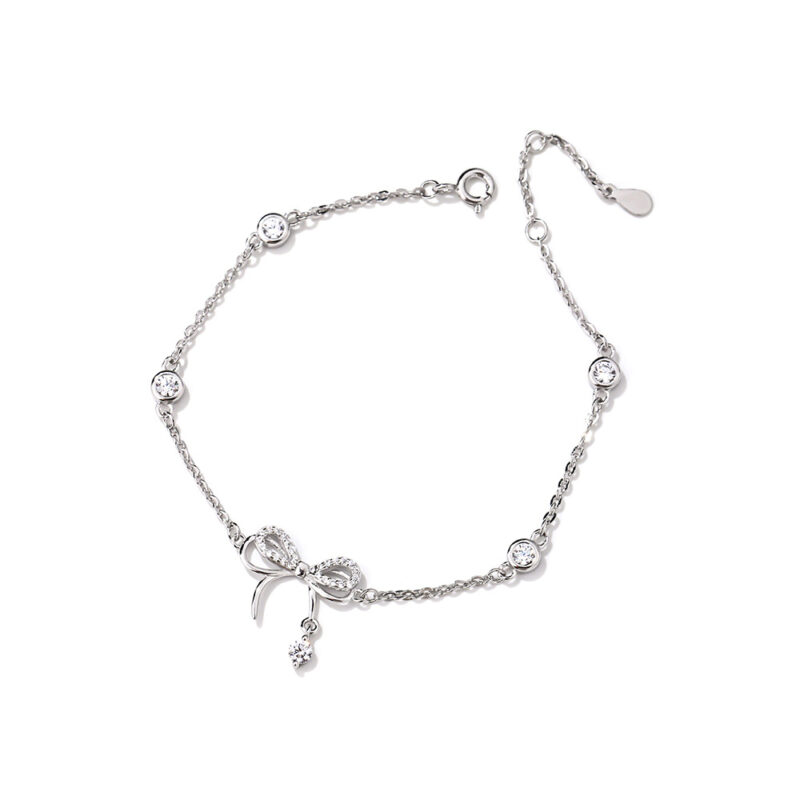 S999 Sterling Silver Bow Bracelet