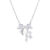 S999 Sterling Silver Bow Zircon Necklace