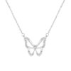 S999 Sterling Silver Hollow Design Butterfly Pendant Necklace