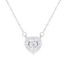 999 Sterling Silver Heart-Shaped Zircon Pendant Necklace