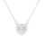 999 Sterling Silver Heart-Shaped Zircon Pendant Necklace