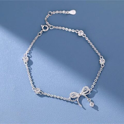 S999 Sterling Silver Bow Bracelet