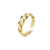 925 Sterling Silver Gold Croissant Ring