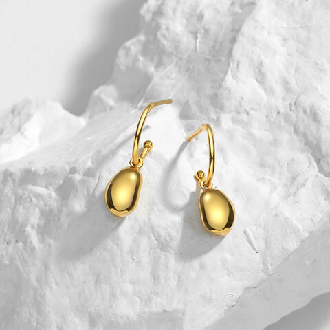 925 Sterling Silver Gold Earrings For Women