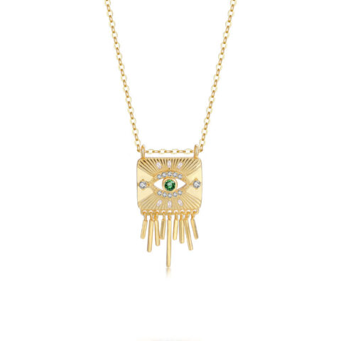 Gold Necklace Pendant Womens Tassel Evil Eye Necklace