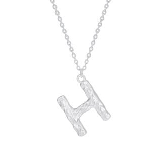 Initial Necklaces Simple 925 Silver H Pendant Necklace