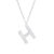 Initial Necklaces Simple 925 Silver H Pendant Necklace