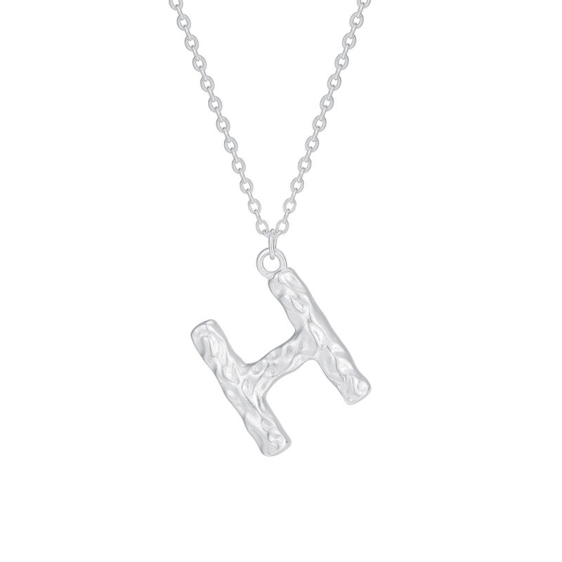 Initial Necklaces Simple 925 Silver H Pendant Necklace