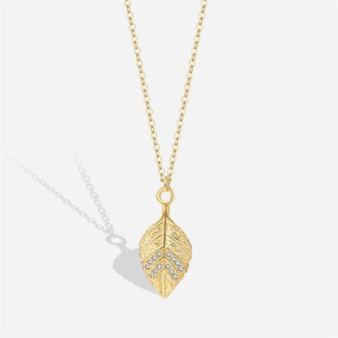 Silver Necklace Charms Birthday Gifts Leaf Pendant Necklace