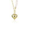 Sterling Silver Heart Necklace 925 Silver Pearl Necklace